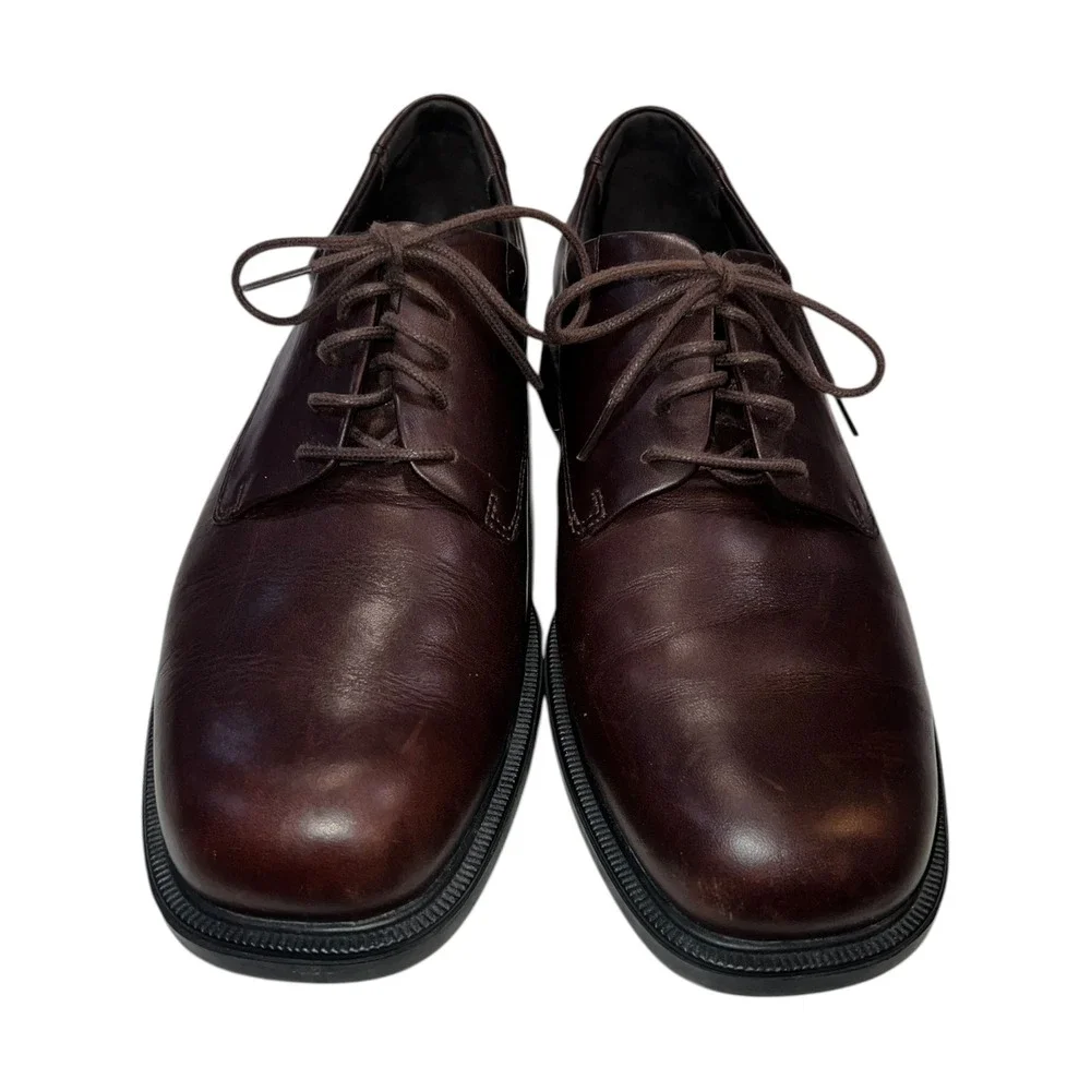 Rockport Mahogany Brown Leather Lace Up Loafers Men's Size 10.5‎ Career
